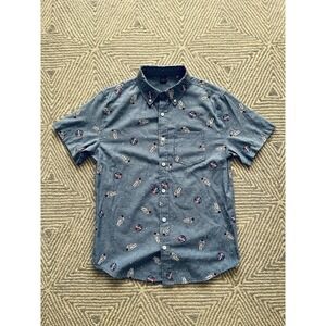 NASA/Astronaut Short Sleeve Button Shirt -‎ Cotton/Polyester - Blue/Multicolor -